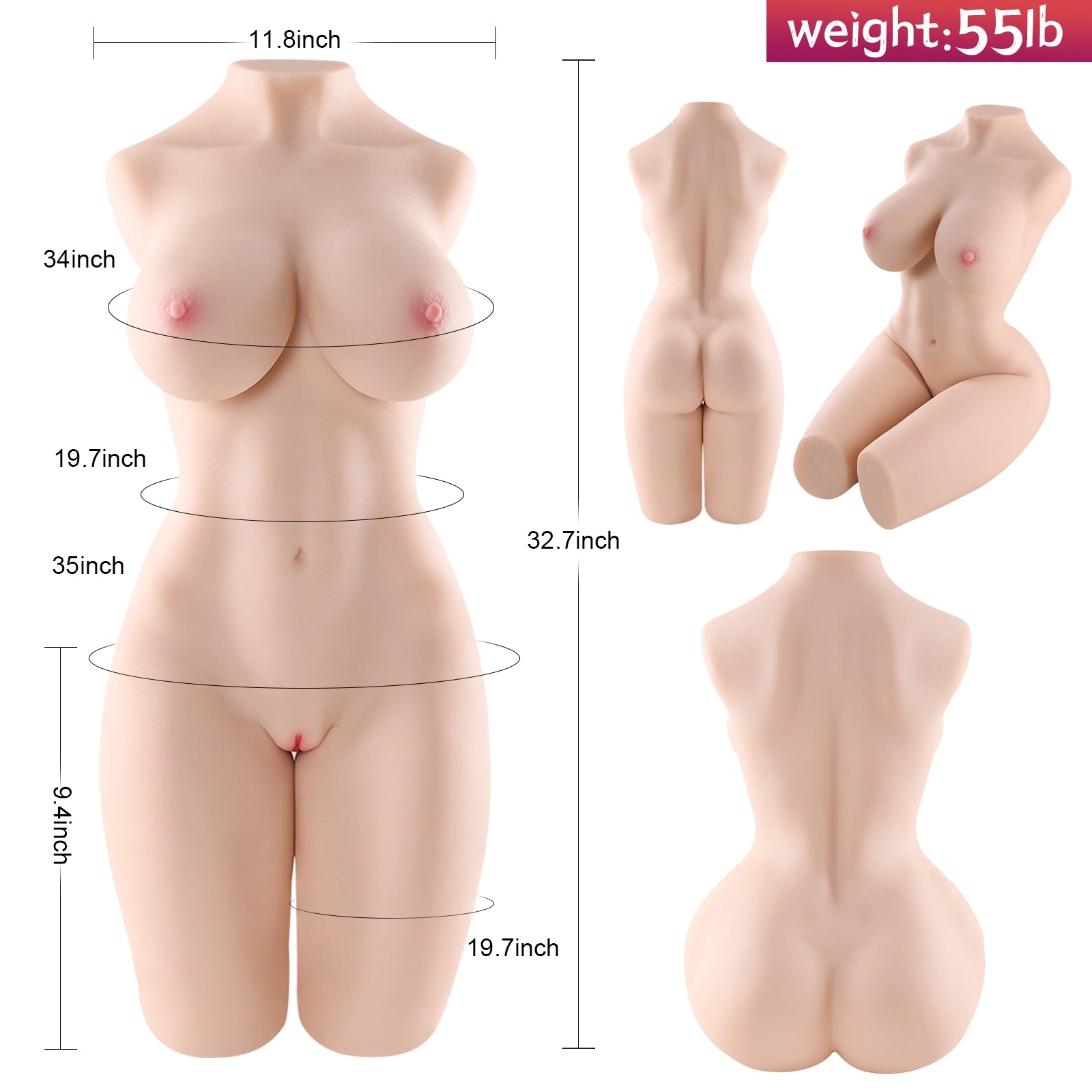 Aaliyah-55LB Large Size Female Sex Torso