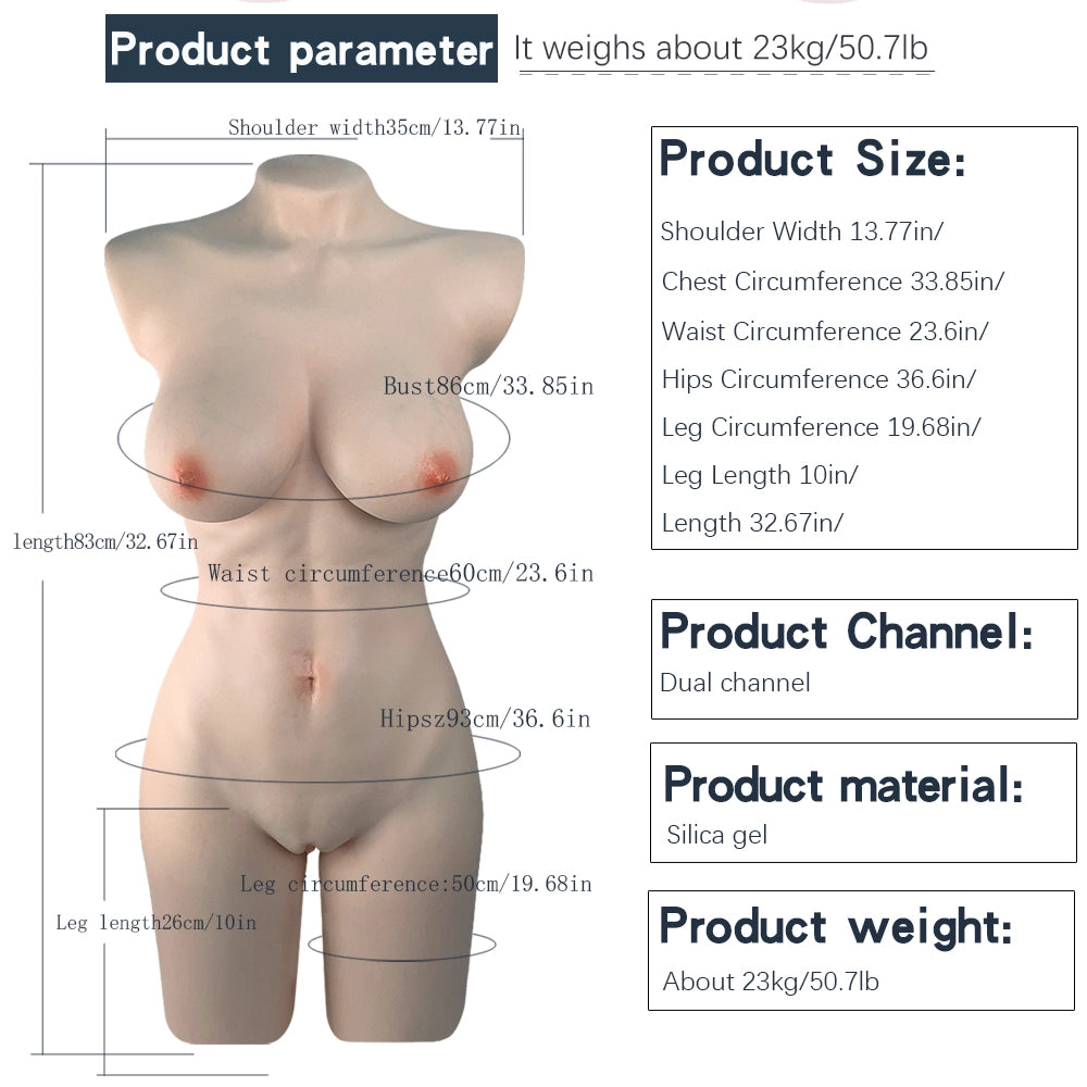 Blanche-50.7LB Full Silicone Female Sex Torso