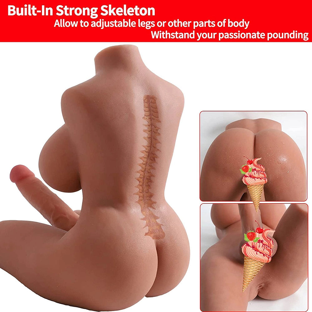 Claudia-21LB Shemale Sex Torso with 7.1" X 1.6" Big Dildo