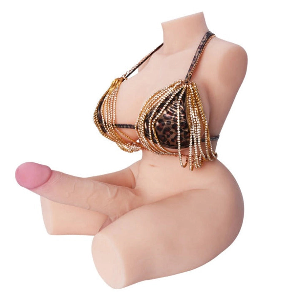 Claudia-21LB Shemale Sex Torso with 7.1" X 1.6" Big Dildo