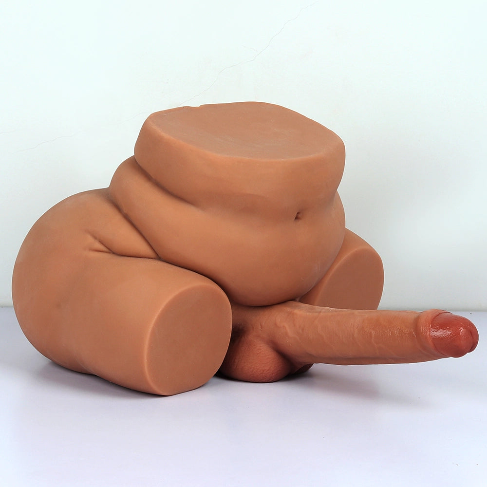 Chris-13.22LB Fat Butt Shemale Torso With 7.87″ x 1.77″ Foreskin Big Dildo & Pussy