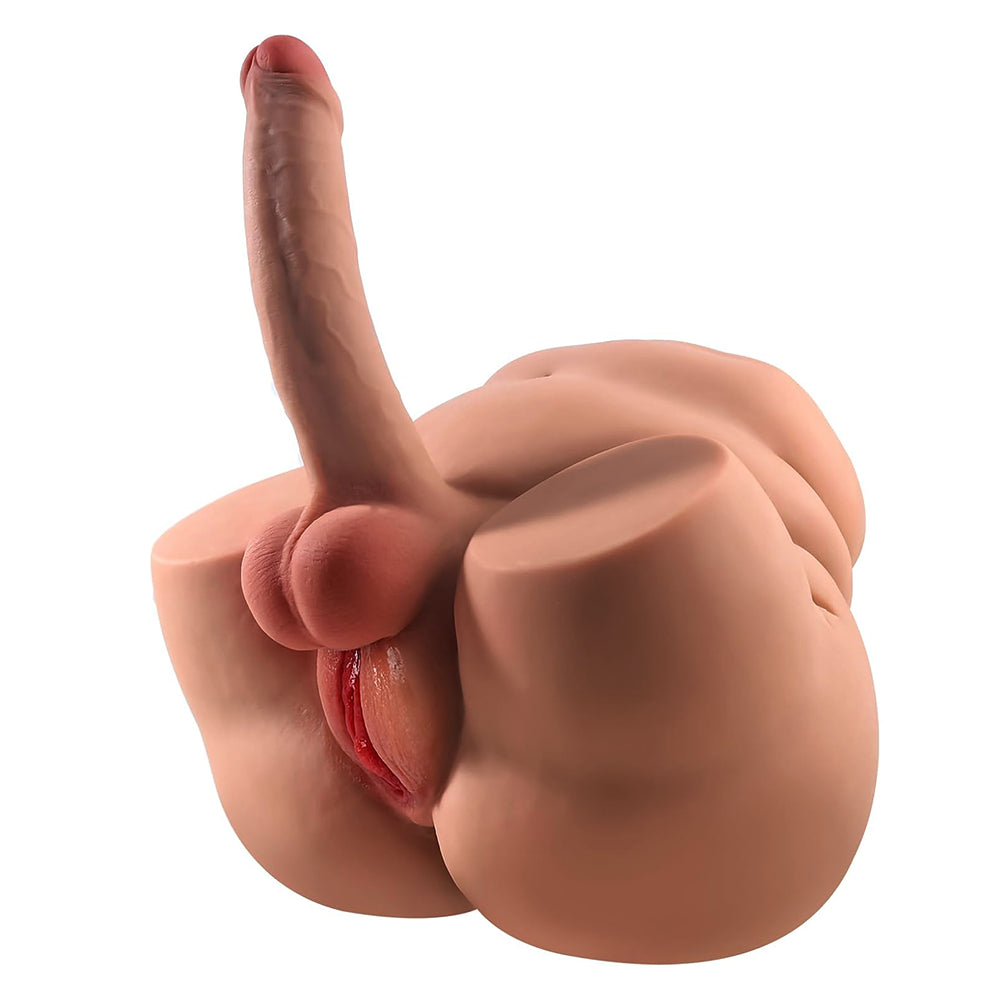 Chris-13.22LB Fat Butt Shemale Torso With 7.87″ x 1.77″ Foreskin Big Dildo & Pussy