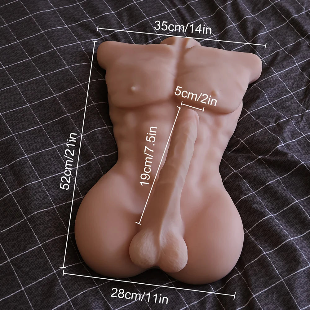 Jeff-11.5LB Male Sex Torso with 7.5" x 2.1" Dildo