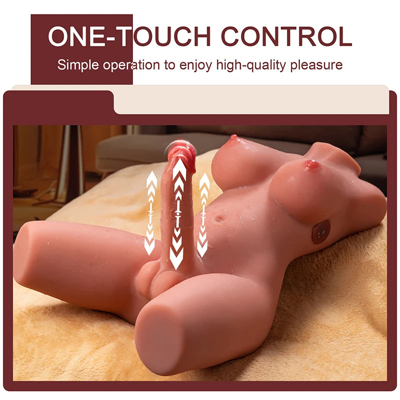 Trent-21.51LB Shemale Sex Doll Torso with 7in Thrusting Dildo