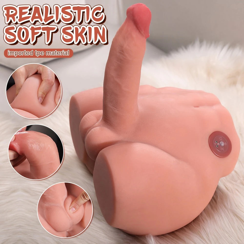 Ethan-9.7LB Male Sex Doll Torso with 6.2″ Vibrating Dildo