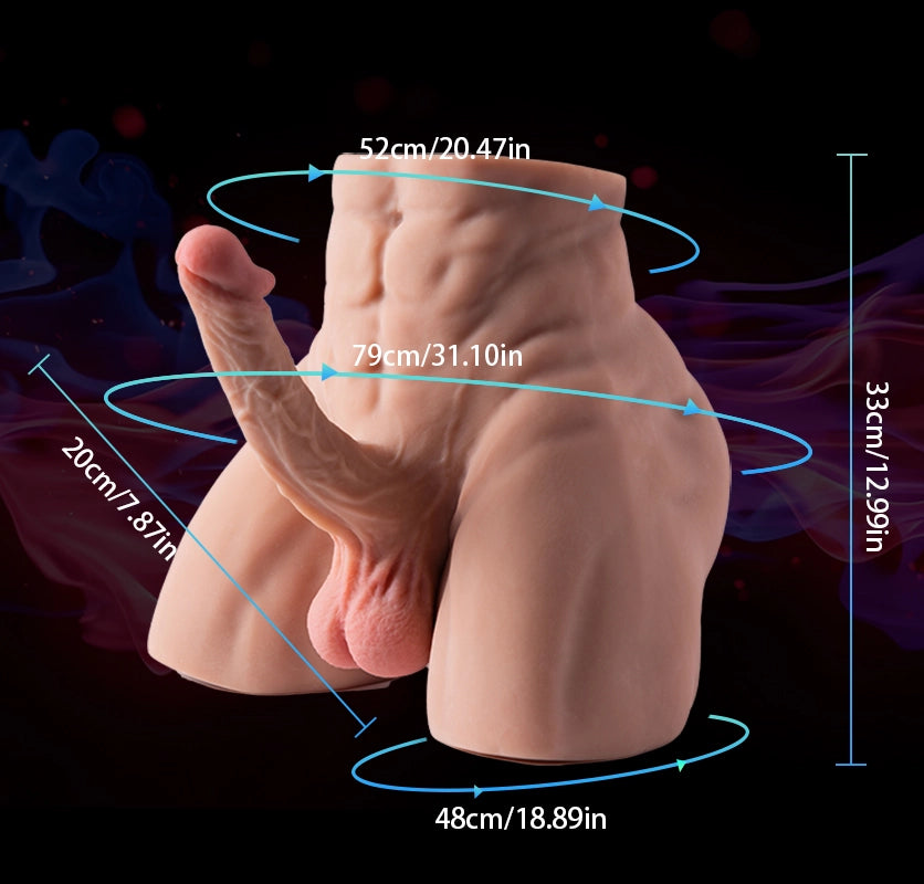 Terry-23.8Lb Male Sex Dolls Torso with 7.87″ Big Dildo